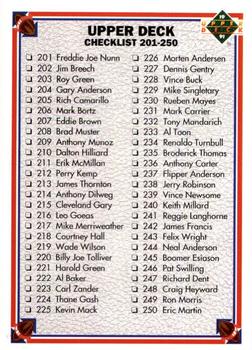 Checklist 201-300 CL 1991 Upper Deck NFL Checklist #300